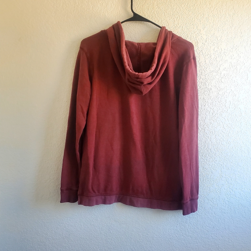 AMERICAN EAGLE Hoodie Burgundy Boho Washed Out Preppy - Picture 2 of 6